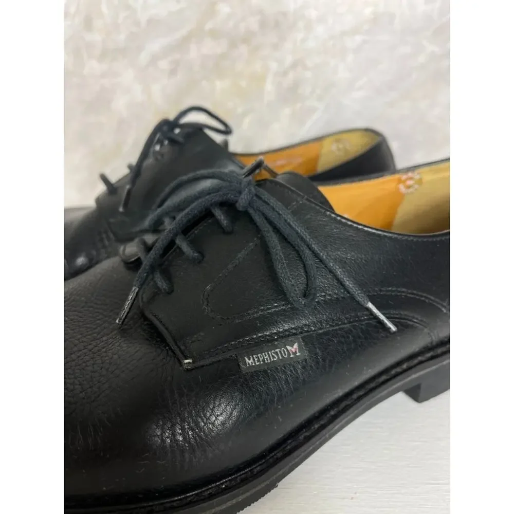 Mephisto Melchior Cap Toe Black Leather Air Relax Goodyear Welt Shoes US 14